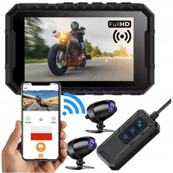 kamera motocyklowa rejestrator jazdy monitoring przód i tył FullHD Wi-Fi