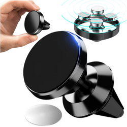 Aluminiowy uchwyt samochodowy do telefonu  GSM magnetyczny kratka nawiewu