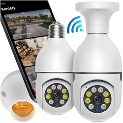 Kamera obrotowa żarówka E27 Wi-Fi niania szpieg