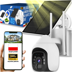 4G SIM Zewnętrzna kamera z czujnikiem ruchu PIR ładowana energią słoneczną PIR