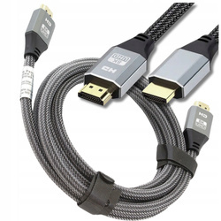 kabel HDMI - HDMI 2.1 8K UltraHD 2M 200CM 48Gbps oplot pozłacane styki