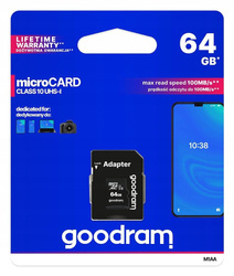 Karta pamięci microSD 64GB 10 UHS I + adapter