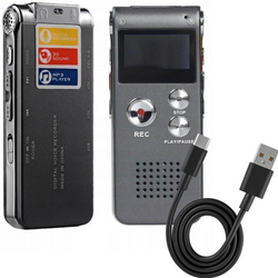 MINI DYKTAFON DETEKCJA GŁOSU PROFESJONALNY POLSKIE MENU 8GB ŁATWA OBSŁUGA