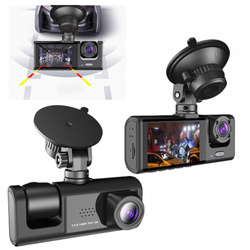 Rejestrator samochodowy 3 obiektywy nagrywanie w nocy