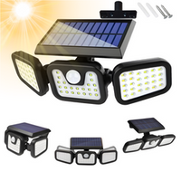 Solarna lampa LED z czujnikiem ruchu zmierzchu pilot 171LED 3 panele