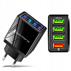 SZYBKA ŁADOWARKA SIECIOWA 4x USB QUICK CHARGE 3.0
