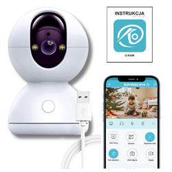 OBROTOWA  KAMERA WIFI IP WEWNĘTRZNA NIANIA ELEKTRONICZNA FHD 3MP TRYB NOCNY