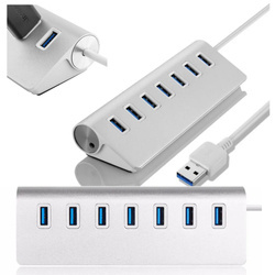HUB USB ROZGAŁĘŹNIK ROZDZIELACZ PORTÓW 7x USB 3.0 ALUMINIOWY 5Gb/s 30CM