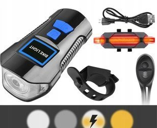 Zestaw oświetlenia rowerowego z dzwonkiem, klaksonem