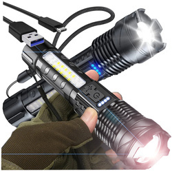 LATARKA LED AKUMULATOROWA TAKTYCZNA ŚWIATŁO OSTRZEGAWCZE ŁADOWANA Z USB-C