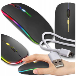 Mysz Bezprzewodowa USB Bluetooth z Akumulatorem i Podświetleniem RGB 1200 DPI